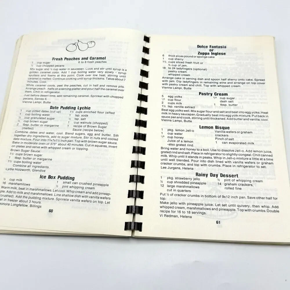 Foster Grandparents of Montana Vintage Cookbook Granny’s Various Viddles Recipes